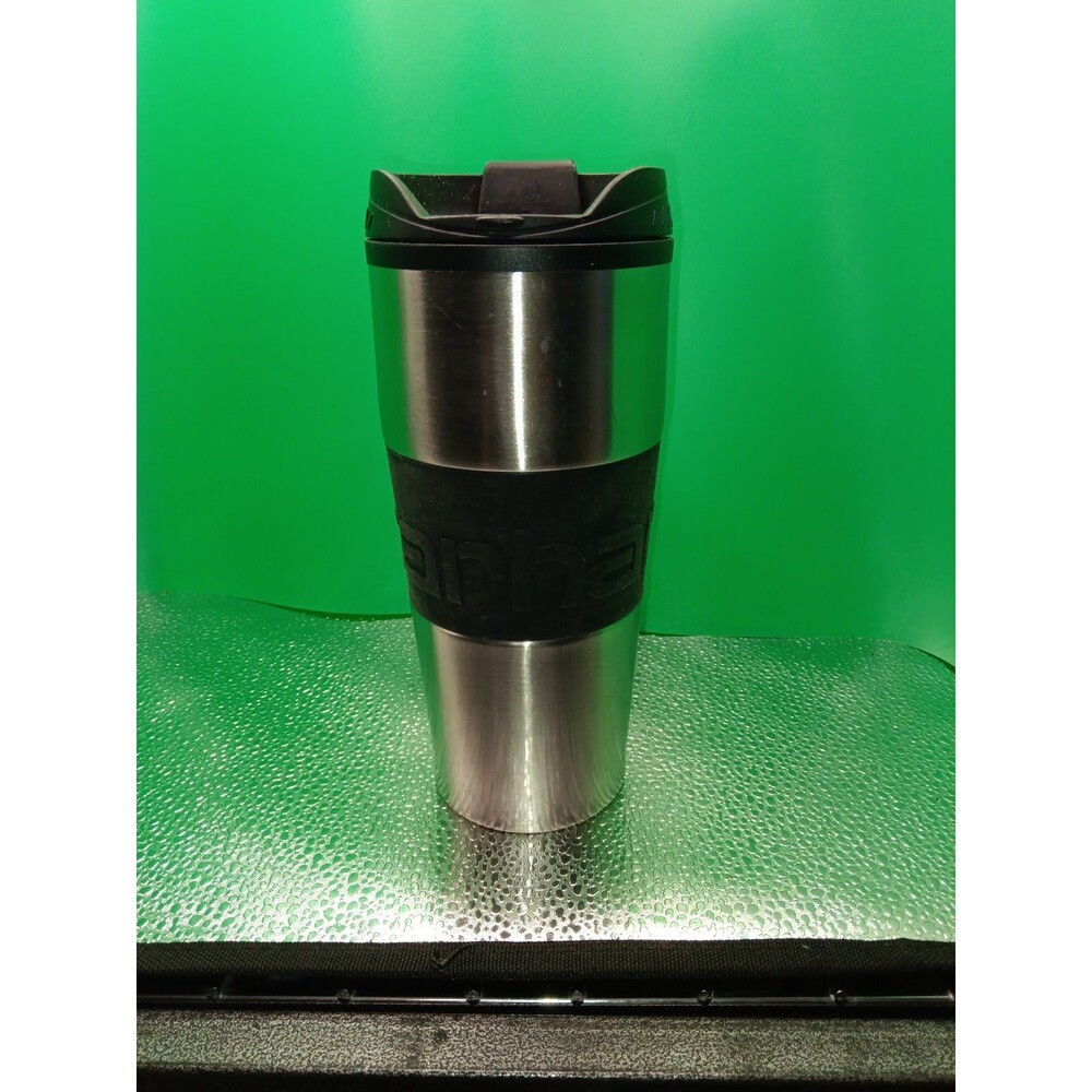 Bodum Vacuum Travel Mug with a silicone band with the Carhartt logo